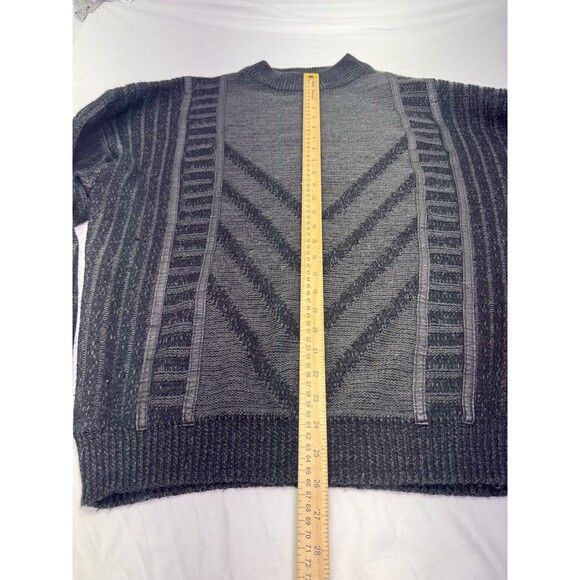 Vintage Bugle Boy Sweater Mens Xl Black Pullover Knit Acrylic 80s Retro Y2K Grun - Picture 6 of 8